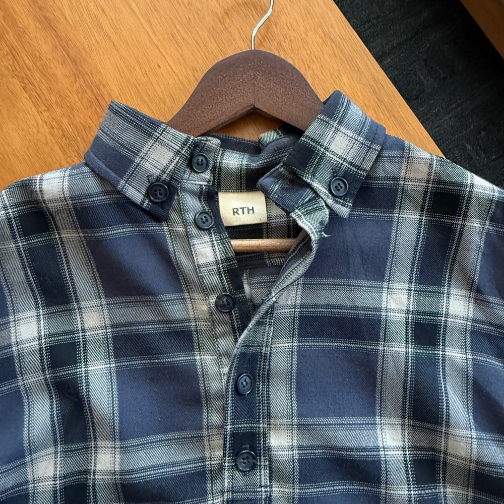 Rth Pullover Half Button Up Black/Grey Flannel - image 3